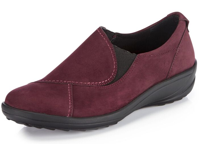 ELENA EDEN Slipper aus Nubukleder BURGUND