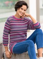 Pullover mit Mustermix im Ringeldessin 