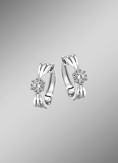 Elegante Creolen mit synth. Zirkonia 