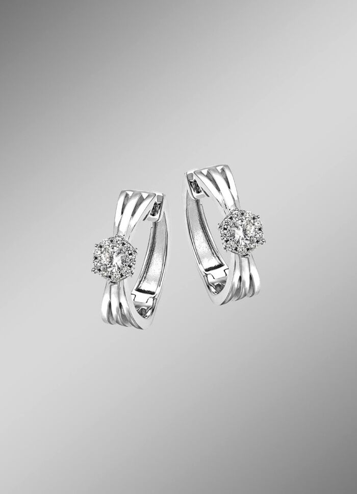 Elegante Creolen mit synth. Zirkonia 