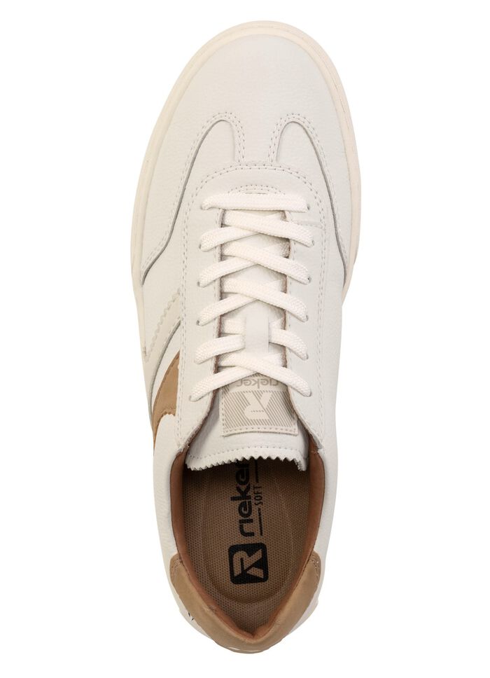 Rieker Sneaker aus weichem Nappaleder WEISS-CAMEL