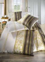 Pflegeleichte Bettwäsche-Garnitur aus 100% Mako-Baumwolle BRAUN