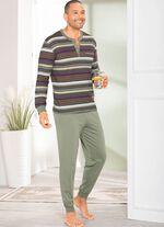 Schlafanzug mit Knopfleiste und B&uuml;ndchenabschl&uuml;ssen 