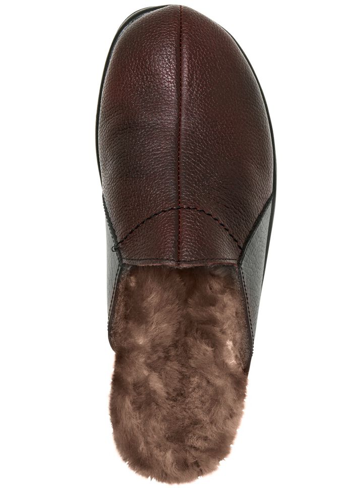 Gef&uuml;tterte Herren-Hausschuhe, mit Lammfell 