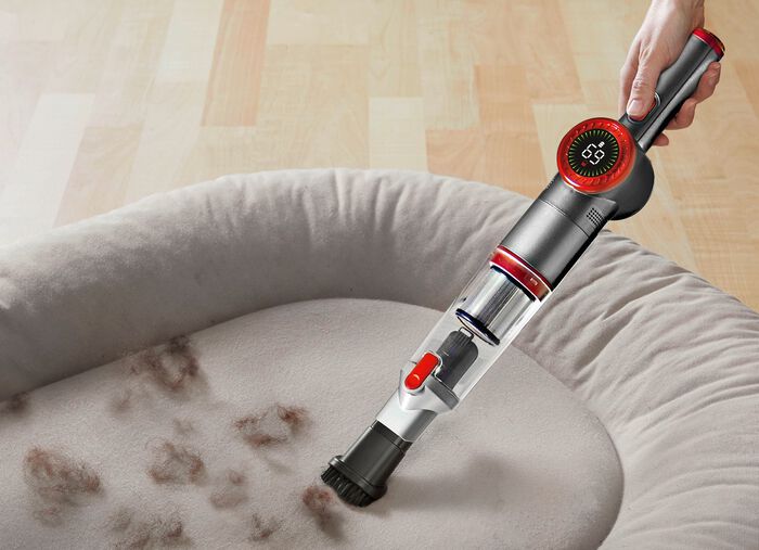 2-in-1 Akku-Hand- und Bodenstaubsauger "MX14 max" mit umfangreichem Zubeh&ouml;r SILBER-ROT