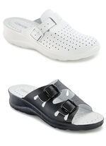 Set: Pantolette in Schwarz und Clog in Weiß SCHWARZ+WEISS