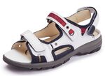 Waldl&auml;ufer, sportliche Damen-Sandalen, Weite H, mit herausnehmbarem Fu&szlig;bett WEISS-BLAU-ROT
