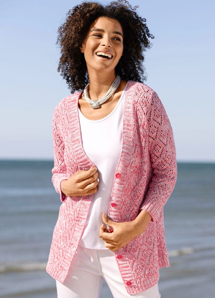 Strickjacke aus Melangegarn 