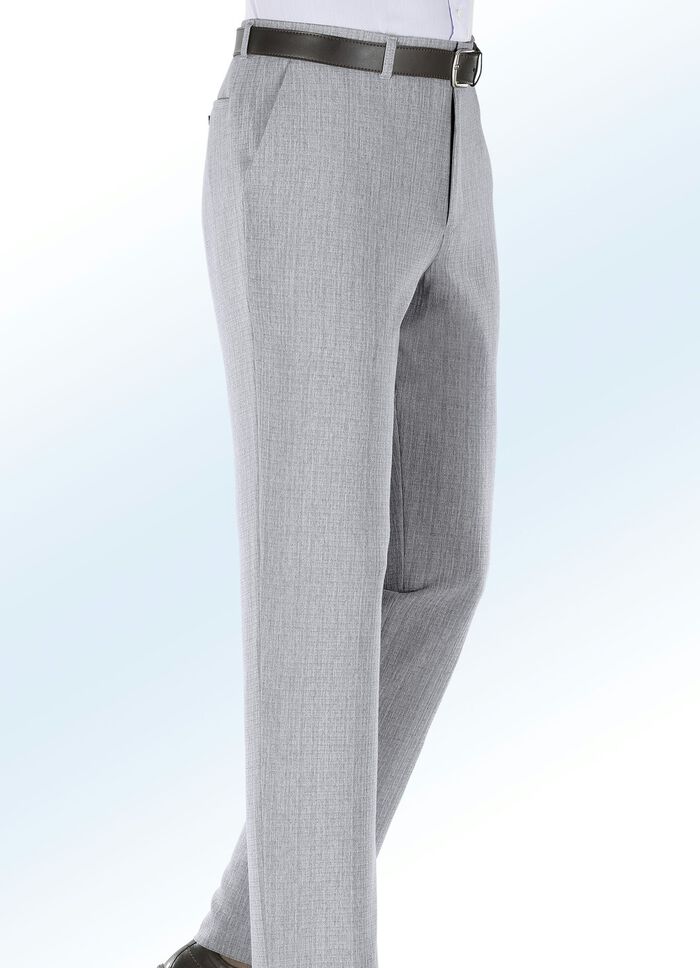 Hose in Leinenoptik in 2 Farben HELLGRAU MELIERT