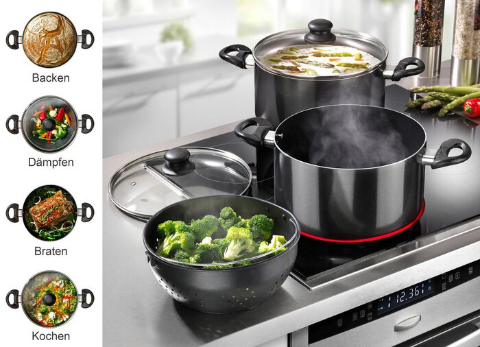 Topf-Set aus Aluminium, 6-teilig 