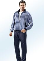 Freizeitanzug mit geraden Beinabschl&uuml;ssen HELLBLAU MELIERT-MARINE