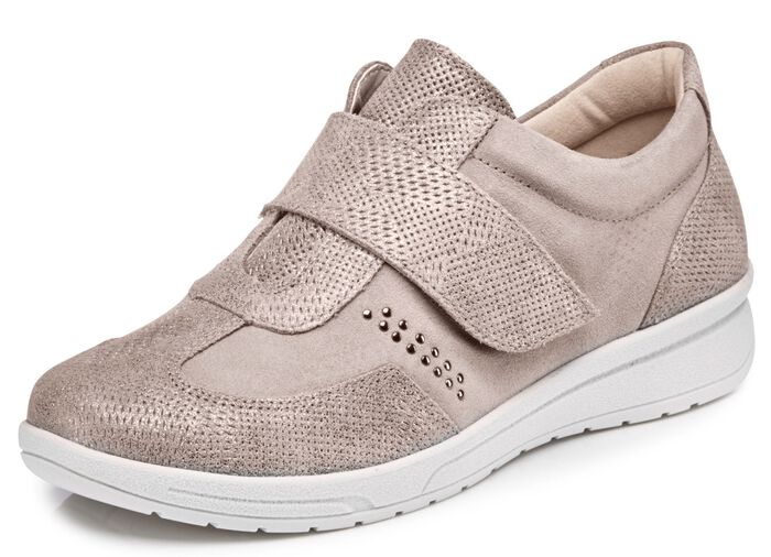 Slipper mit verstellbarem Klettverschluss TAUPE