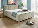 Boxspringbett mit Bettkasten und Topper CREME