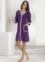 Hauskleid mit farbigen Einsätzen LILA