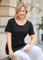 Shirt mit Strasssteinchen SCHWARZ