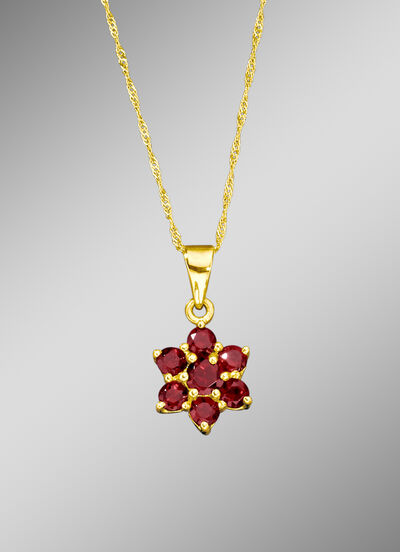 Anhänger mit Singapurkette und echt Granat 