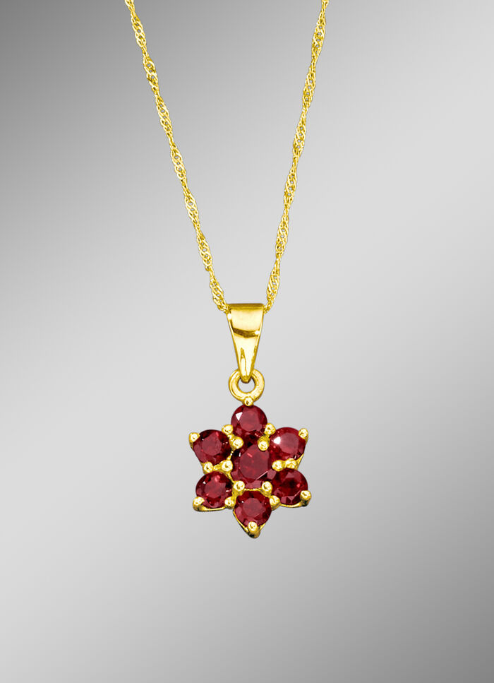 Anhänger mit Singapurkette und echt Granat 