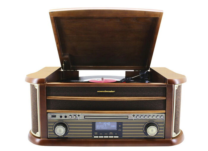 DAB-Nostalgie-Stereoanlage im Echtholzgeh&auml;use 