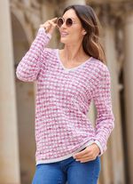 Pullover in Garnmix mit Federgarn 