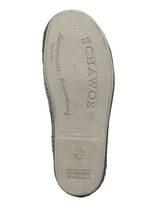 Textil-Hausschuh mit anatomisch geformtem Fußbett BLAUGRAU-MULTICOLOR