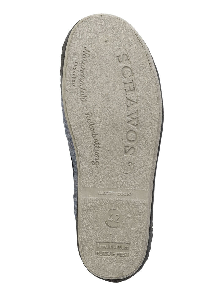 Textil-Hausschuh mit anatomisch geformtem Fußbett BLAUGRAU-MULTICOLOR