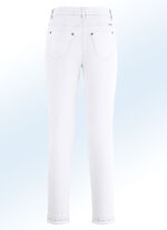 Magic-Jeans mit toller Nietenzier sowie angesagtem Fransensaum WEISS