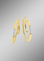 Modernes Design: Ohrhaken mit 10 Brillanten 