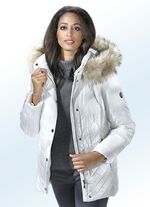 Jacke mit Kunstpelz-Besatz an der Kapuze 
