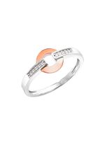 Moderner Damenring in Bicolor mit 10 Brillanten 