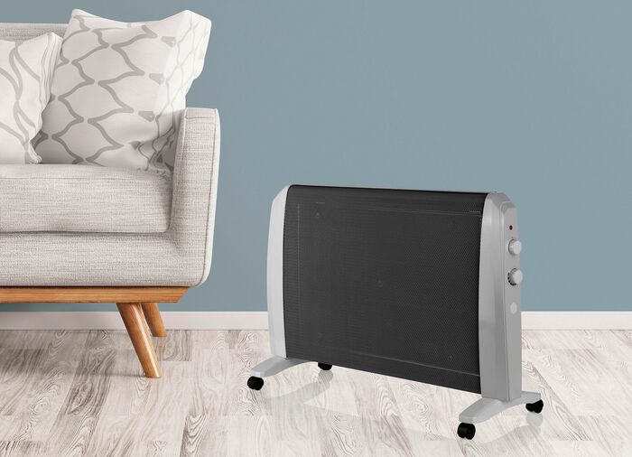 Keramik-Heizwellen-Ger&auml;t mit Transportrollen SCHWARZ-GRAU