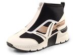 Rieker, stylische Damen-Boots, Weite G, mit herausnehmbarem Fu&szlig;bett CREME-SCHWARZ-BRAUN