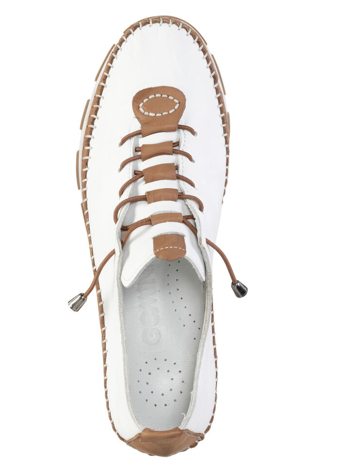 Gemini, leichte Damen-Schn&uuml;rschuhe, Weite G, mit herausnehmbarem Fu&szlig;bett WEISS-BRAUN
