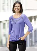 Shirt mit Plättchenzier in 2 Farben FLIEDER