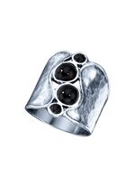 Massiver Damenring mit echt Onyx 