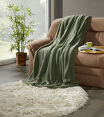 Wohndecke aus Teddy-Pl&uuml;sch GR&Uuml;N