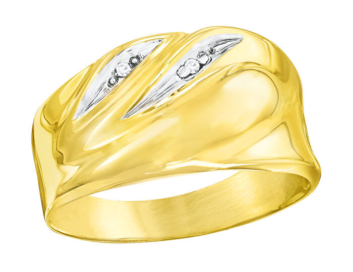 Damenring in Bicolor mit 1 Diamant 