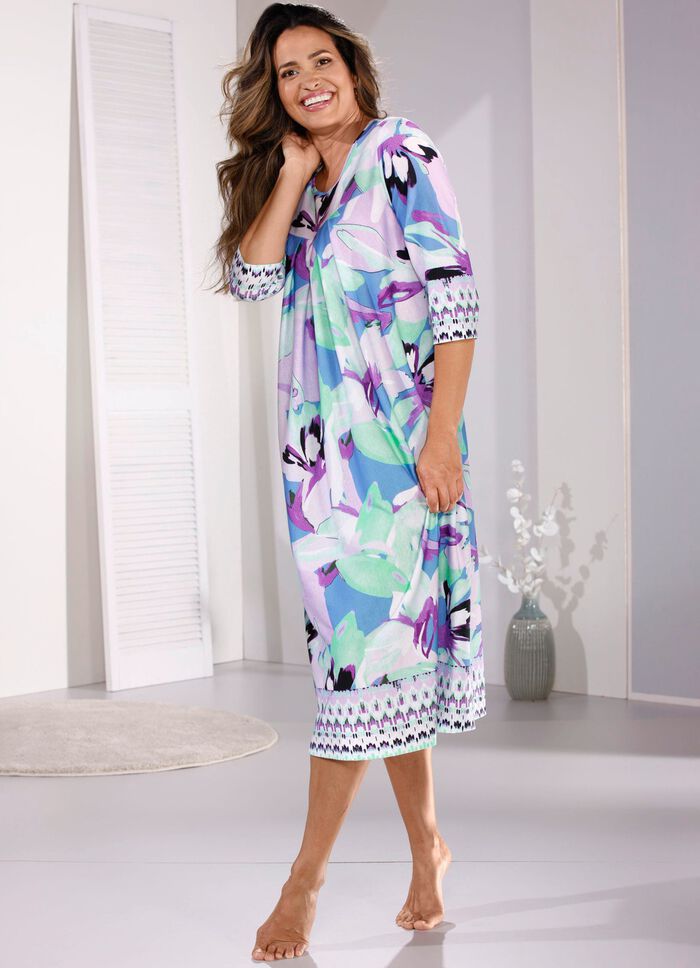 Laurina Nachthemd mit tollem Bord&uuml;rendruck 