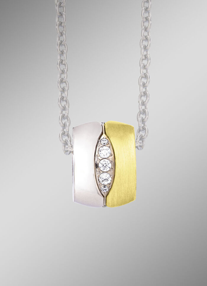 Anh&auml;nger in Bicolor mit synth. Zirkonia 