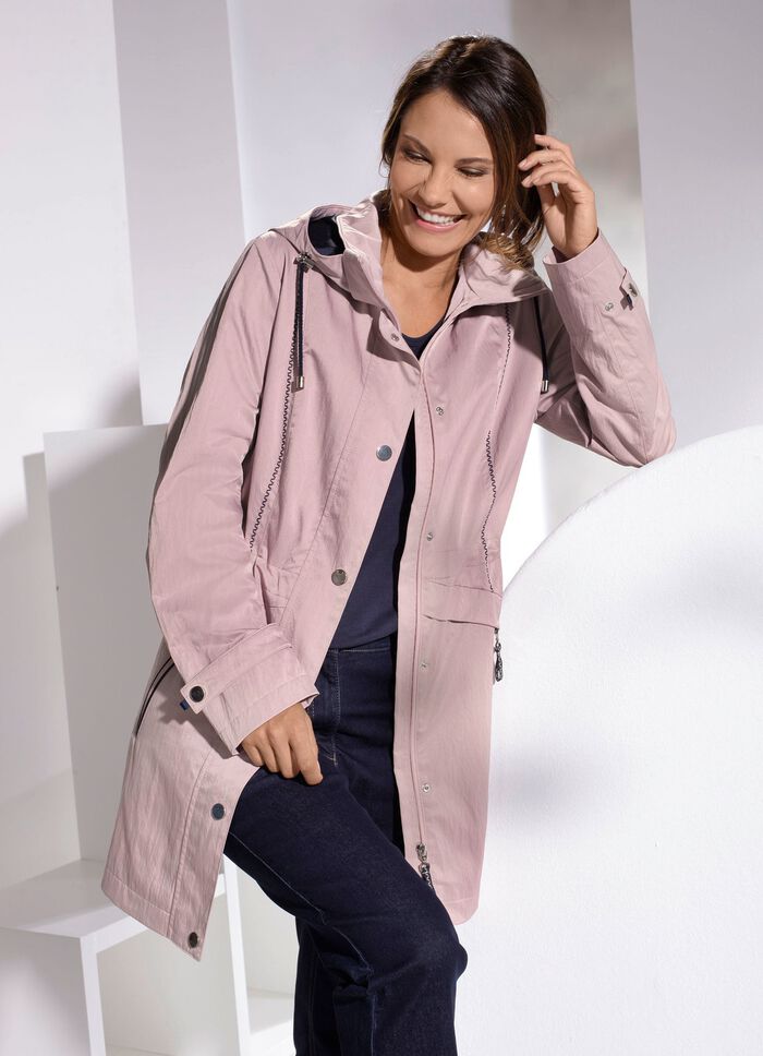 Kurzmantel mit abnehmbarer Kapuze 