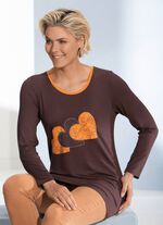 Shirt mit Motiv-Druck in 2 Farben BRAUN