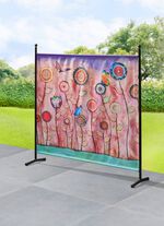 Stellwand mit originellem Blumenmotiv BUNT