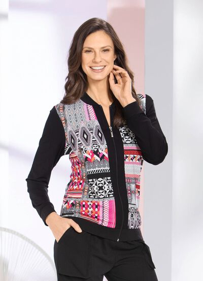 Blusenjacke mit Rei&szlig;verschlussleiste 