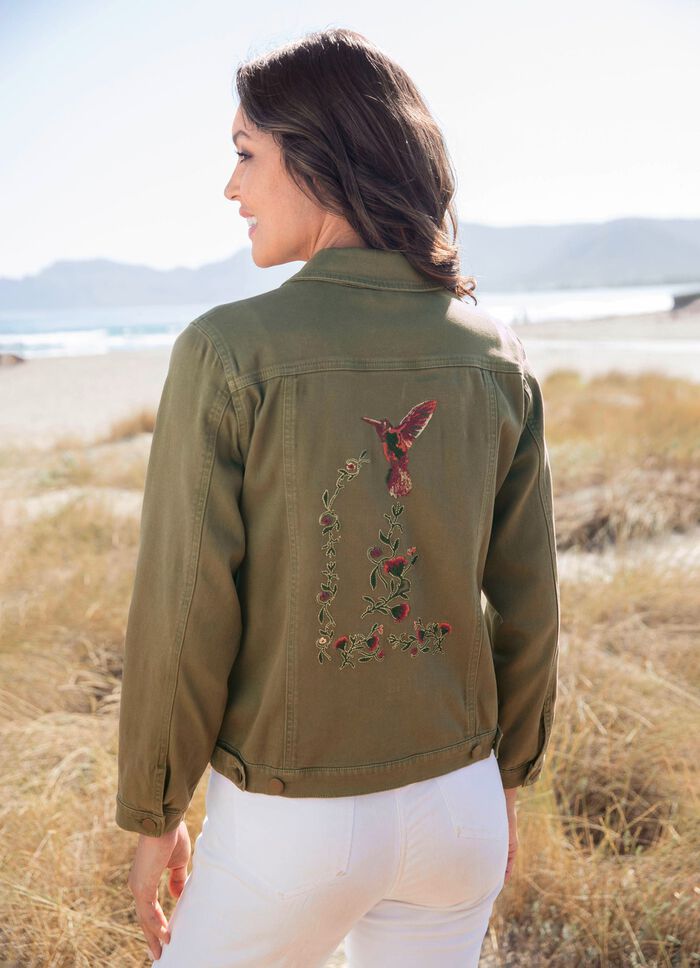 Bestickte Jeansjacke 