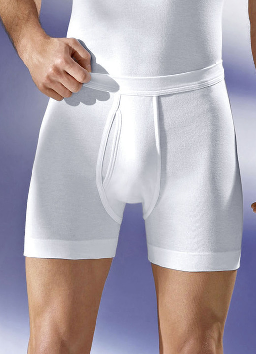 Herren - Schiesser Unterhose aus Feinripp mit Eingriff, weiß, in Größe 005 bis 009, in Farbe WEISS Ansicht 1
