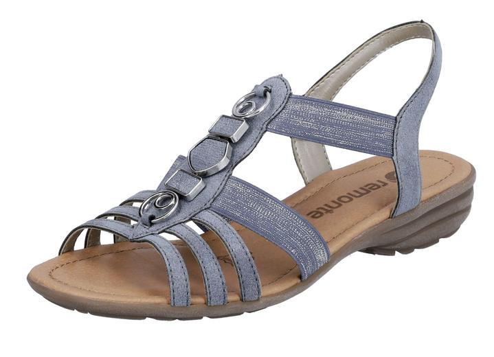 Sandaletten & Pantoletten - Remonte Riemchen-Sandalen mit Metallschmuck, in Größe 036 bis 042, in Farbe JEANS Ansicht 1