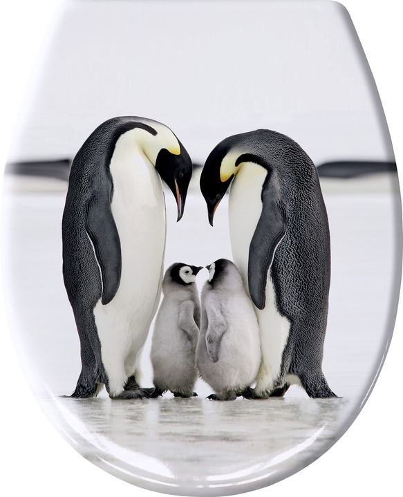 Badezimmeraccessoires - WC-Sitz mit Pinguin-Motiv, in Farbe BUNT
